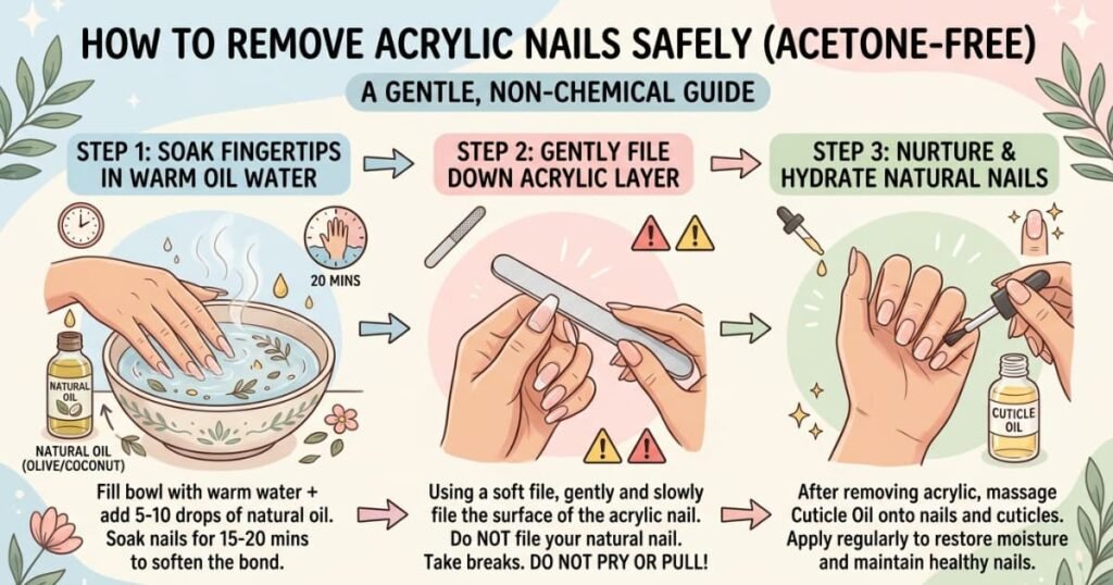 how-to-remove-acrylic-nails-without-acetone